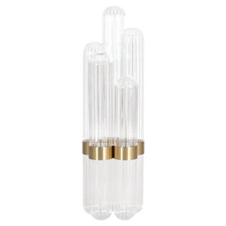 Cactus Big Transparent Polished Brass Floor Lamp by Pulpo For Sale