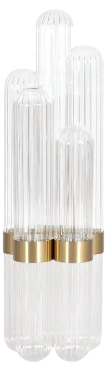 Cactus Big Transparent Polished Brass Floor Lamp by Pulpo