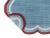 Casa Cosima Handmade Cotton Area Rug Natural Vegetable Dyed Flat Weave Sky Blue Scalloped Rug Terracotta Border - 12'x15' For Sale - Image 4 of 11