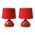 Vintage Danish Modern Bjørn Wiinblad Rosenthal Red Ceramic Table Lamps - Pair For Sale