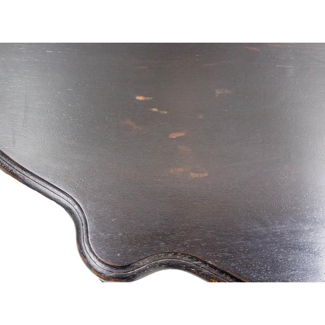 Antique French Wall-Mounted Hallway Console in Black Wood, 1880s For Sale - Image 6 of 12