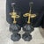 Modern Vintage Ebonized Wood Carved Lamps - a Pair For Sale - Image 3 of 7