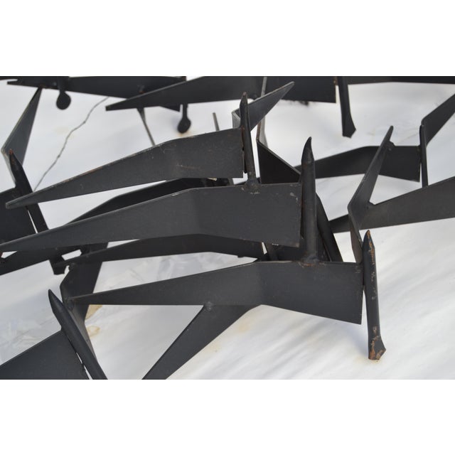 Mid-Century Modern Black Curtis Jere Birds Wall Sculptural Object For Sale - Image 3 of 7