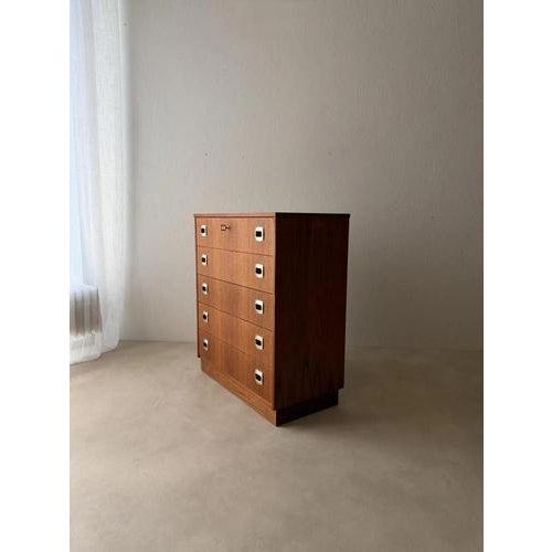Brown Mid-Century Modern Swedish Teak Chest of Drawers For Sale - Image 8 of 14