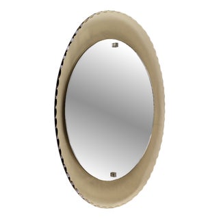 Italian Smoked & Grinded Glass Mirror attributed to Cristal Art, 1970s For Sale