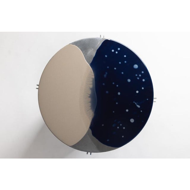 Gray H9 Hand Decorated Metal & Aluminium Side Table by Studio Nyx For Sale - Image 8 of 18