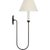 Visual Comfort Amber Lewis for Visual Comfort Signature Ingela 24" Single Sconce in Modern Iron with Silk Pleat Shade For Sale - Image 4 of 9