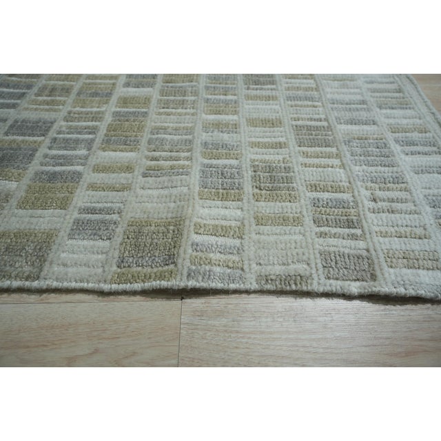 Contemporary 6x9 Freya Timeless Ivory Geometric Modern Hand Knotted Wool Carpet Rug For Sale - Image 3 of 10