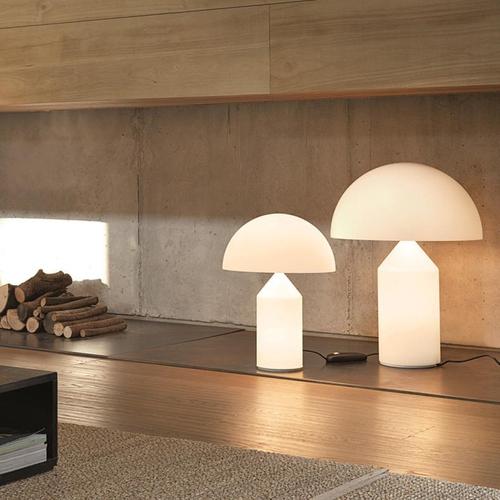 Vico Magistretti Large Atollo White Glass Table Lamp by Vico Magistretti for Oluce For Sale - Image 4 of 8
