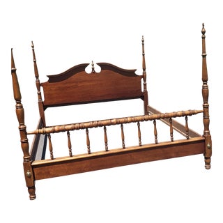 Stanley Furniture's American Craftmen Collection Cherry King Size Poster Bed For Sale