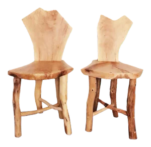 Solid Oak Wood Chairs- a Pair