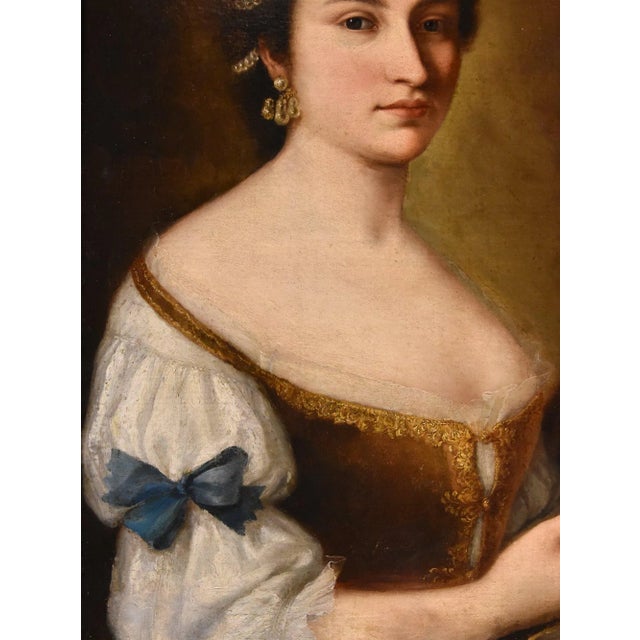 Workshop of Anton Raphael Mengs, Portrait of a Young Girl, 1750, Oil on Canvas, Framed For Sale - Image 8 of 15