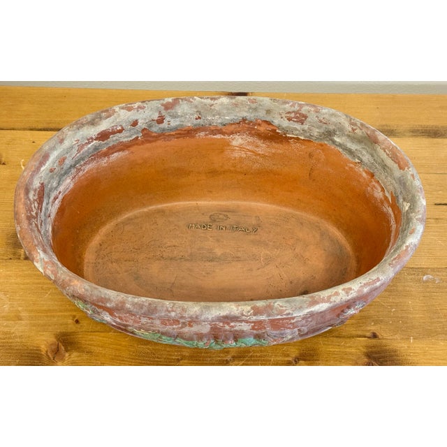 Vintage Italian Weathered Terra Cotta Planter For Sale - Image 4 of 9