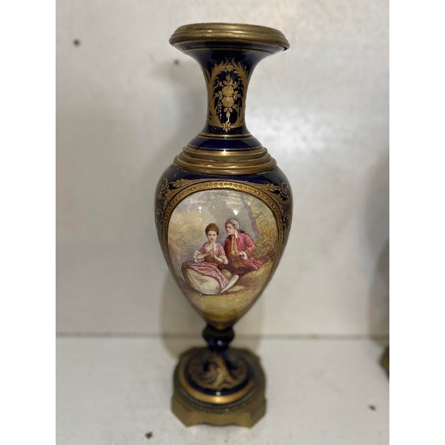 Louis XVI Style Fine Earthenware Vases, Set of 2 For Sale - Image 16 of 18