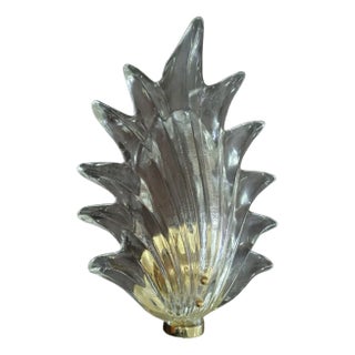Murano Transparent Glass and Brass Wall Light, 1990 For Sale