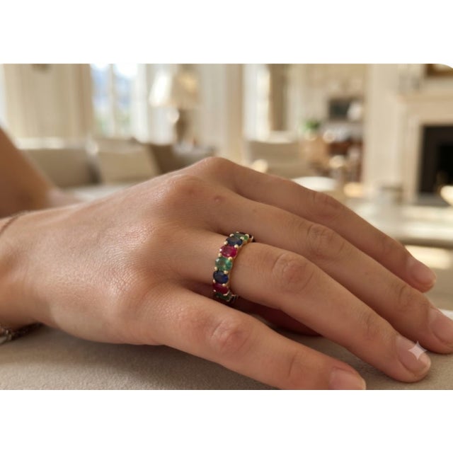 Gold Natural Multi Gemstone 1.40cts Ring in 14k Gold For Sale - Image 8 of 8