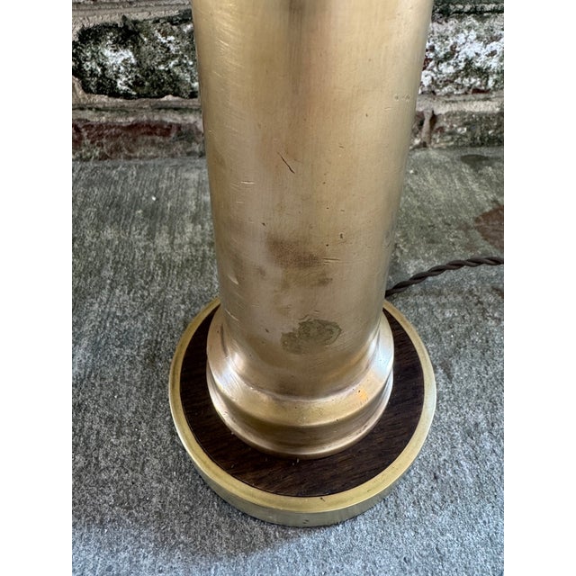 Early 20th Century Vintage Firehose Nozzel Solid Brass Table Lamp on Custom Base For Sale - Image 5 of 10