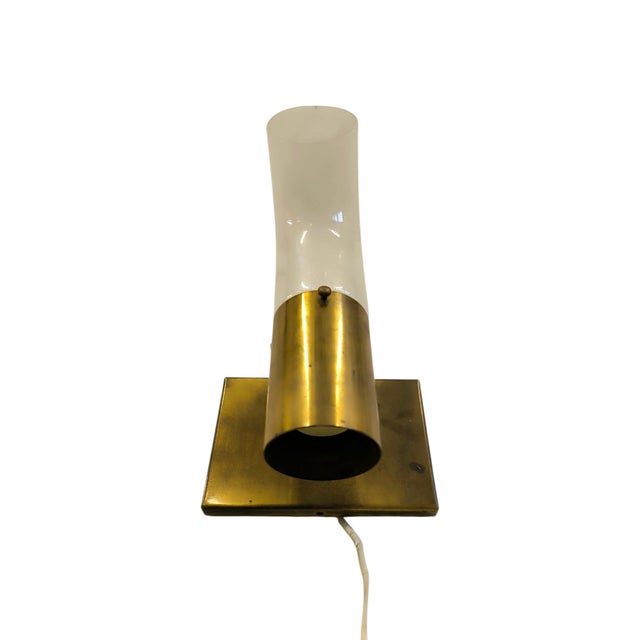 Brass and Pulegoso Glass Wall Lamp attributed to Aldo Nason for Mazzega, 1960s For Sale - Image 10 of 13