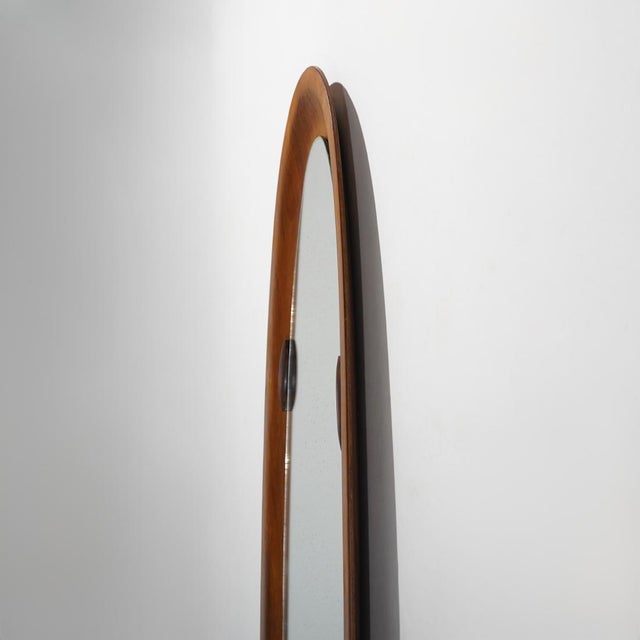 Wood Curved Plywood Wall Mirror, 1960s For Sale - Image 7 of 12