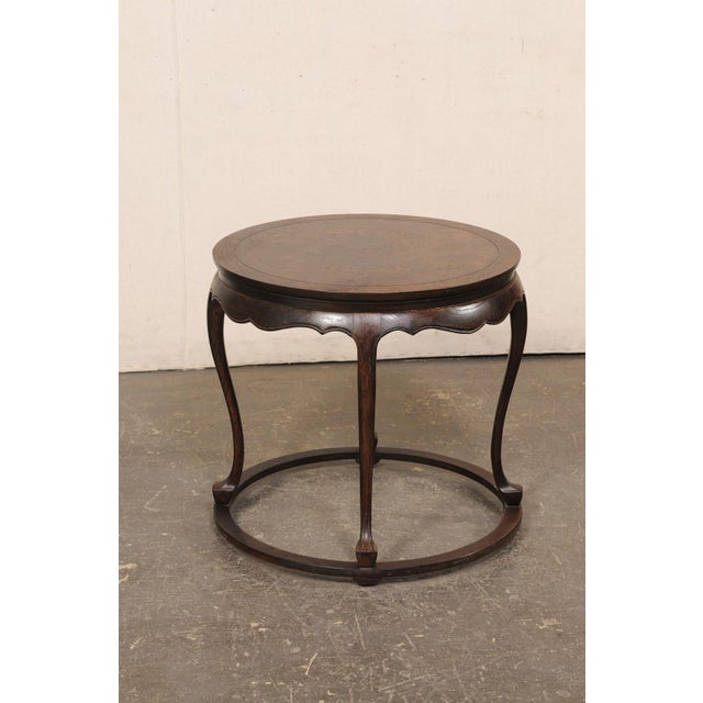 Vintage Wooden Accent Table, 2 Ft. Diameter For Sale - Image 9 of 13
