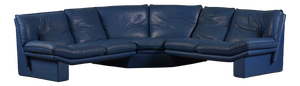 Post-Modern Leather Sofa by Nicoletti Salotti, Italy, 1980s