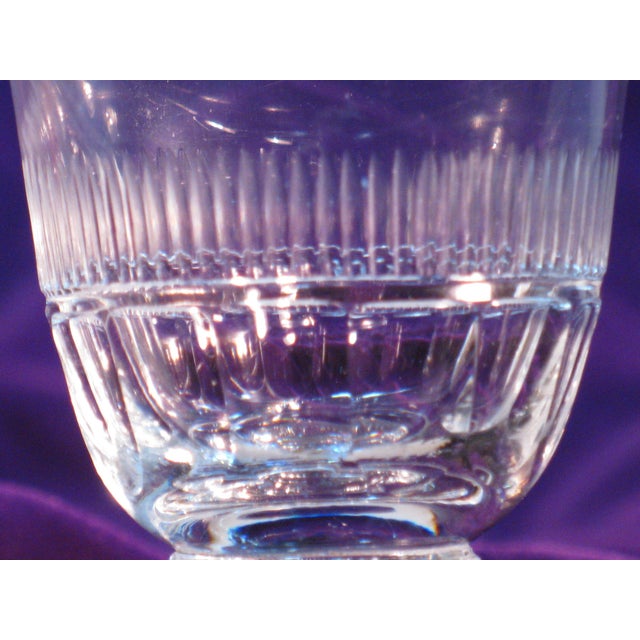 Early 19th Century Antique Clear Stemmed Wine Glass, Handmade Mouth Blown & Cut Fluting & Panels 1820-60's For Sale - Image 5 of 7