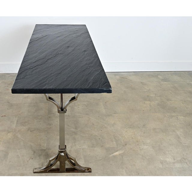 French Circa 1920 Slate and Iron Console Table For Sale - Image 14 of 16