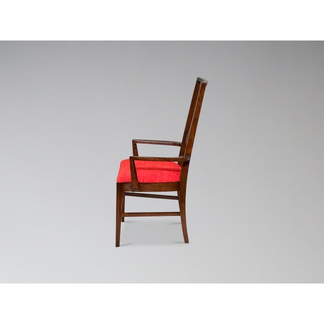 1970s Restored Vintage Broyhill Brasilia Walnut and Cane Dining Chairs Set of 6 For Sale - Image 5 of 18