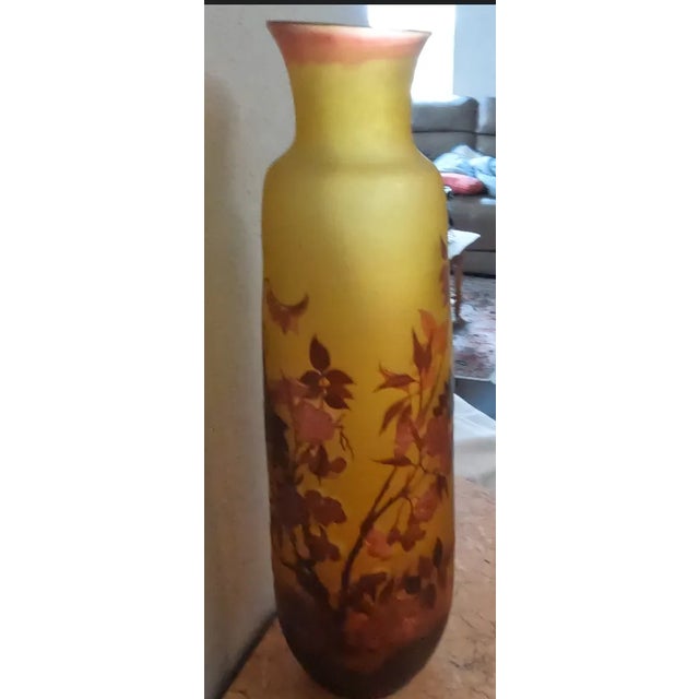 Antique Emile Galle Glass Vase Signed For Sale - Image 11 of 12