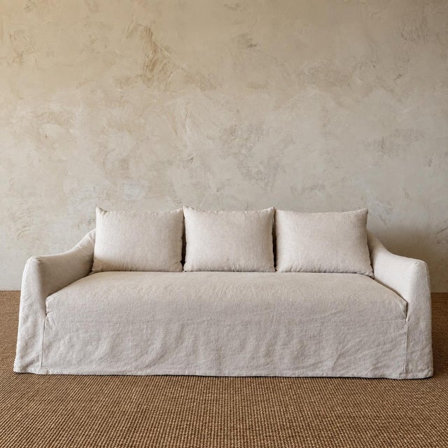 2020s Lyon Sofa by Bloom Home Inc, Greige Belgian Linen, Modern Design For Sale - Image 5 of 9