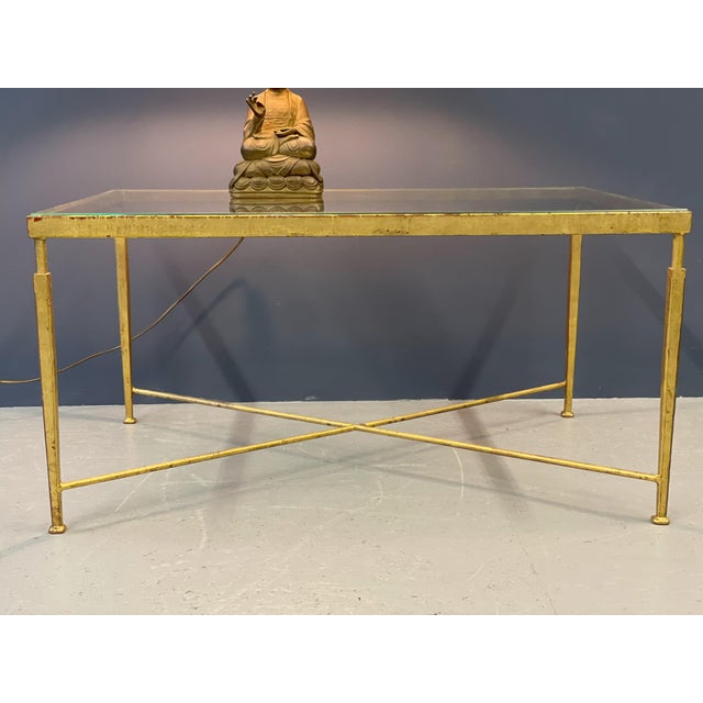 Golden Frame Coffee Table with Glass Top For Sale - Image 10 of 10