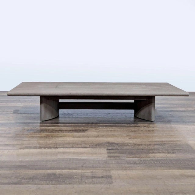 Constructed of weathered teak with a slat top and subtly curved sculptured legs. Brand: Restoration Hardware. Model:...