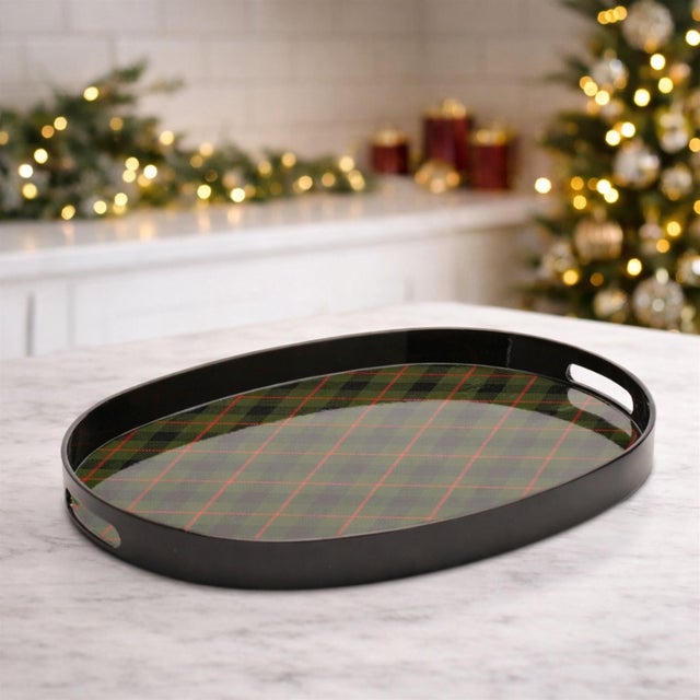 Kenneth Ludwig Chicago Holiday Plaid Tray 17.5"L For Sale - Image 4 of 4