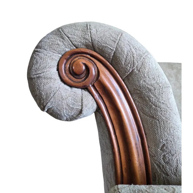 Late 20th Century Late 20th Century Bernhardt Curved Sofa With Rolled Back For Sale - Image 5 of 11