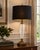 Designer Fluted Crystal, Antiqued Brass & Stone Table Lamp with New Black & Gold Shade Elevate any interior with this...