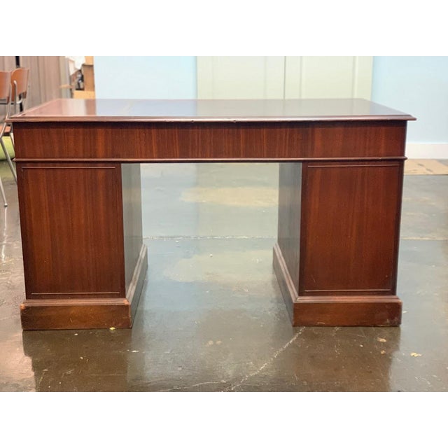 Antique Campaign Cherry Wood Executive Desk From j.l. Hudson's