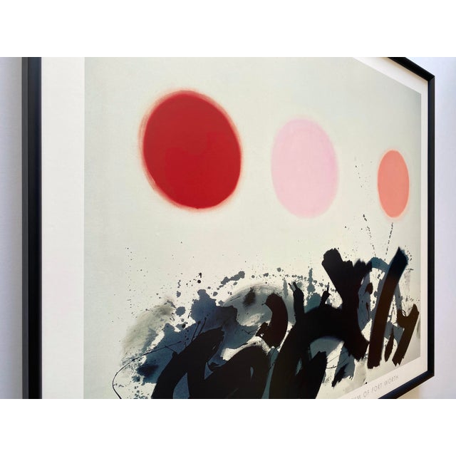 Pink Adolph Gottlieb Foundation Vintage 1998 Abstract Expressionist Lithograph Print Framed Museum Poster " Apaquogue " 1961 For Sale - Image 8 of 16