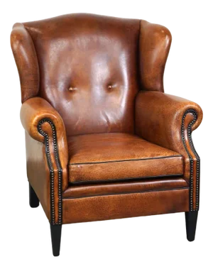 Sheepskin Leather Wingback Armchair