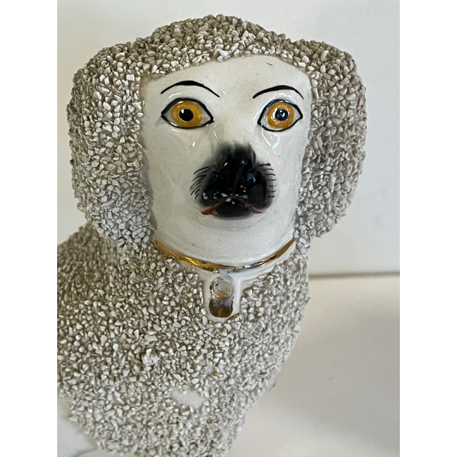 Late 19th Century Pair of Staffordshire Pottery Poodle Dog Figures For Sale In New York - Image 6 of 10