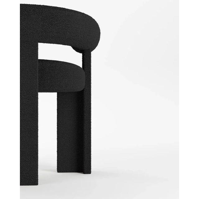 Collector Modern Cassette Chair Fully Upholstered in Bouclé Black Fabric by Alter Ego, in New conditions. Designed from 2000