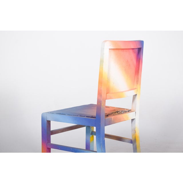 Portuguese Painted Chair by Francisco Camilo, 1950s For Sale - Image 6 of 10
