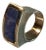 1990s Peruvian Sodalite Sterling Silver Cocktail Ring, Size 7.25 For Sale