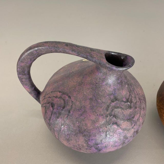 Brown Pottery Vases 313 attributed to Kurt Tschörner Ruscha, Germany, 1970s, Set of 2 For Sale - Image 8 of 18