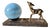 Art Deco Night Light with Fawn Motif, Gilt Spelter and Blue Opaline Globe, France, 1930 For Sale