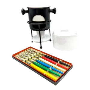 1970s Dessert Fondue Set, 11 Pieces