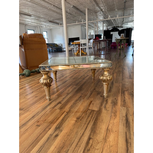 19th Century French or Italian Inlaid Mirror and Carved Wood Table For Sale In New York - Image 6 of 11