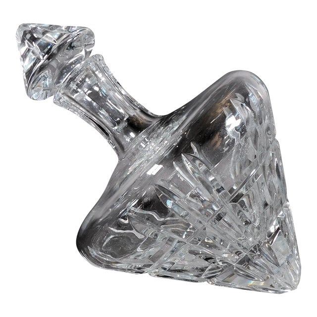 1960s Lay Down Cut Crystal Decanter With Matching Stopper For Sale