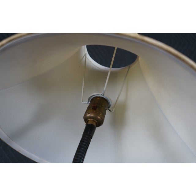Vintage Art Deco Gooseneck Floor Lamp Drink Tray Smoke Stand Faux Onyx Base For Sale - Image 9 of 17