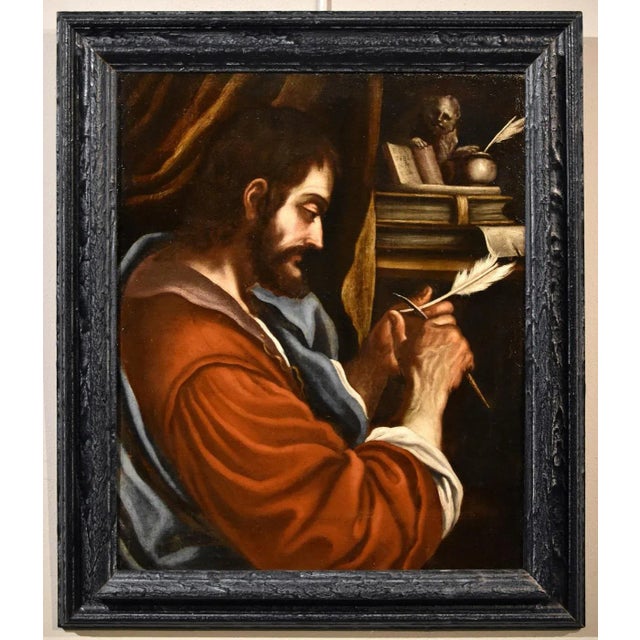 Workshop of Giovanni Francesco Barbieri / Detto Il Guercino, Saint Mark the Evangelist, 1680, Oil on Canvas For Sale - Image 15 of 15