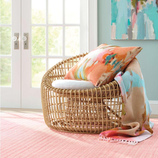 Dash & Albert Dash & Albert by Annie Selke Herringbone Coral Woven Cotton Rug, 2'6" x 12' For Sale - Image 4 of 6